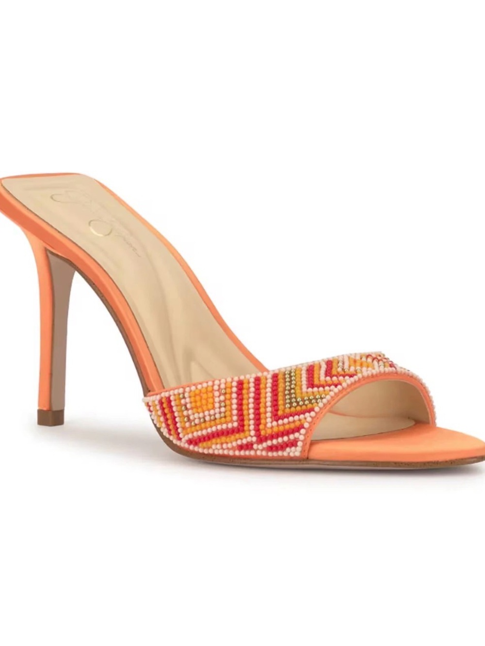Jessica Simpson Women's Dravie High Heels Sandals Bright Tangerine, 8 M New
